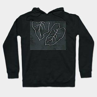 Two Leaves minimalist line drawing Hoodie